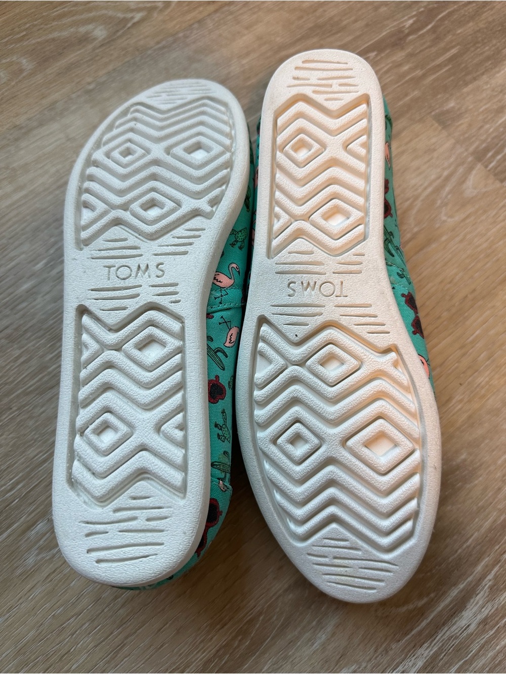Toms Teal Canvas Slip-Ons with Pink Flamingo & Dark Berry Accents - Picture 3 of 3